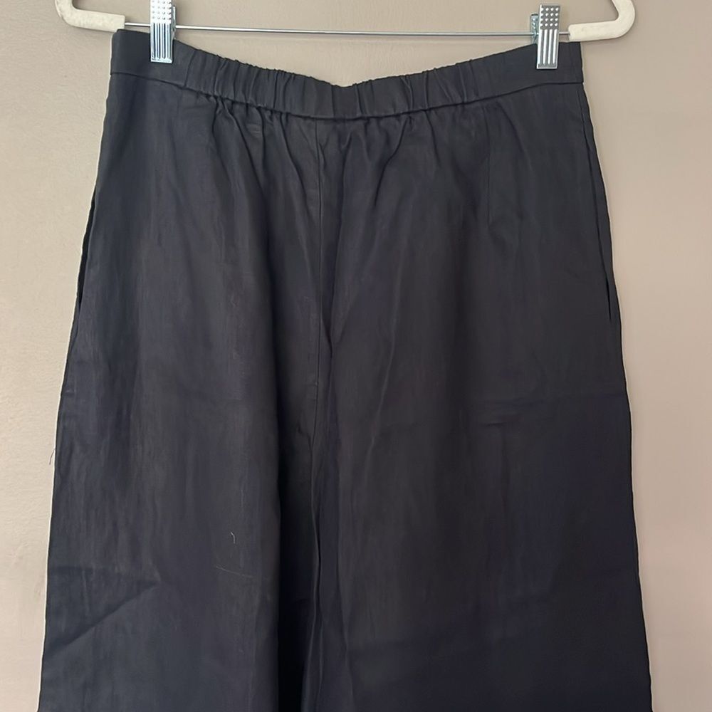 Anthropologie Black Cropped Wide-Leg Culotte Pants Size M - Picture 8 of 13